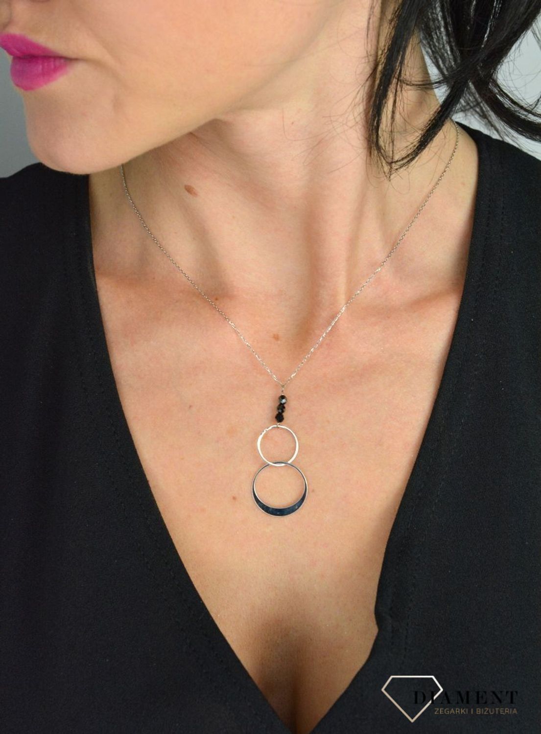 Naszyjnik srebrny Infinity ALNZ001542 koła i koraliki.jpg